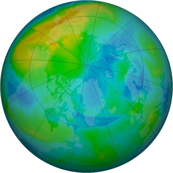 Arctic ozone map for 18 October 1980